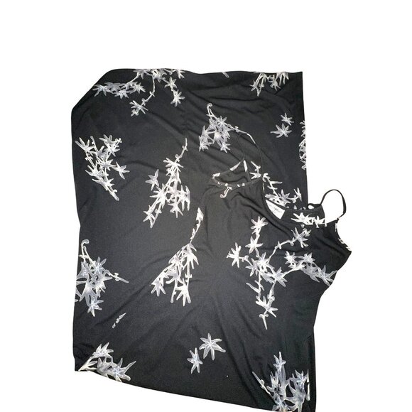 Adrianna Papell Size 8 Evening Gown Black Silver Moonlight Floral Embroidery - Picture 12 of 12